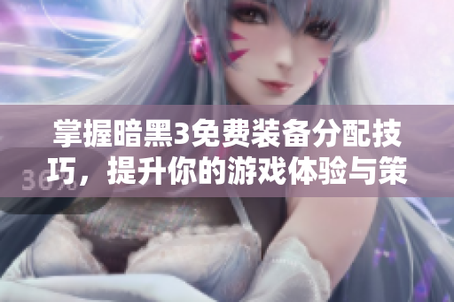 掌握暗黑3免费装备分配技巧，提升你的游戏体验与策略