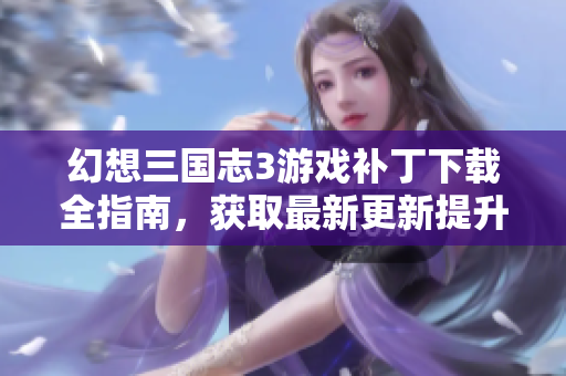 幻想三国志3游戏补丁下载全指南，获取最新更新提升游戏体验