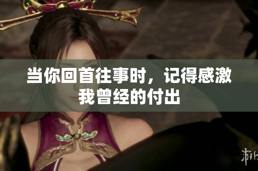当你回首往事时，记得感激我曾经的付出