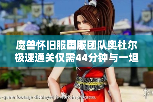 魔兽怀旧服国服团队奥杜尔极速通关仅需44分钟与一坦双奶组合