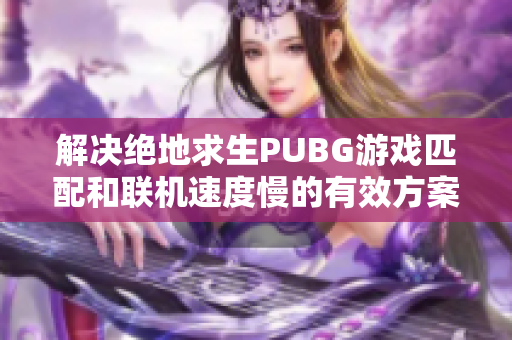解决绝地求生PUBG游戏匹配和联机速度慢的有效方案