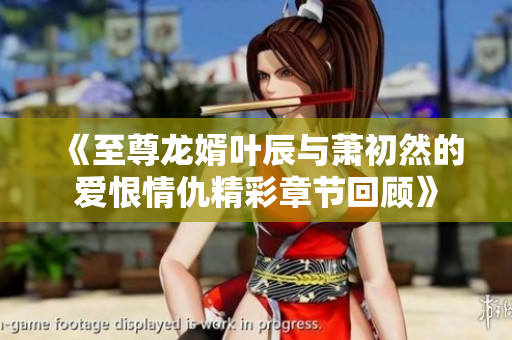 《至尊龙婿叶辰与萧初然的爱恨情仇精彩章节回顾》