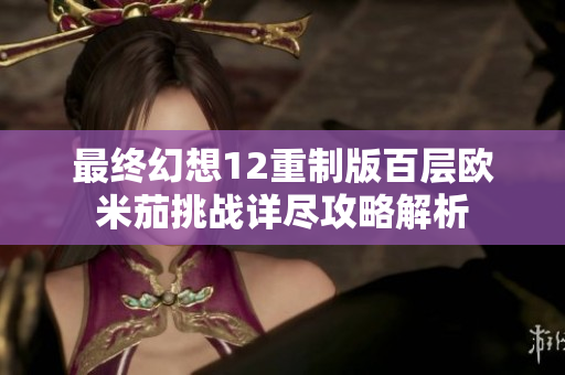 最终幻想12重制版百层欧米茄挑战详尽攻略解析