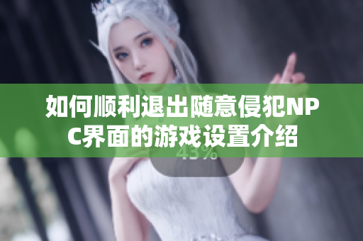 如何顺利退出随意侵犯NPC界面的游戏设置介绍