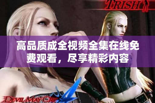 高品质成全视频全集在线免费观看，尽享精彩内容